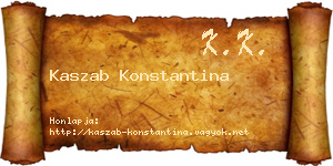 Kaszab Konstantina névjegykártya